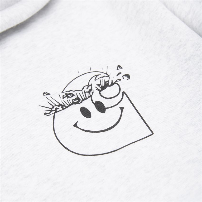 Carhartt WIP Sweatshirts HOODED SMILEY SWEAT I028829 ASH HTR/BLACK